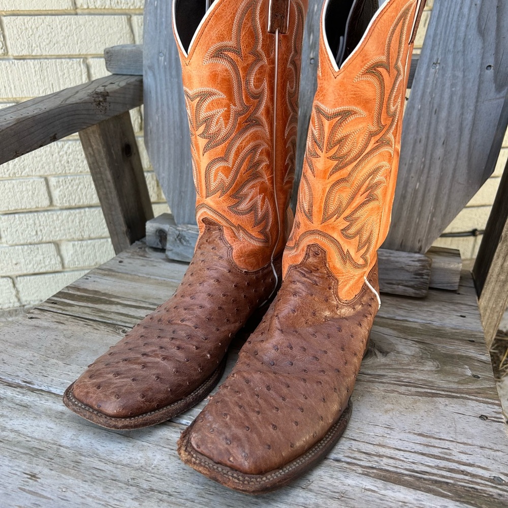 Men's Brown and Orange Justin Cowboy Boots